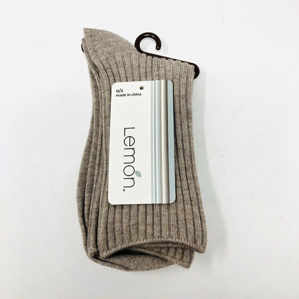 Lemon Legwear One‎ Size Moonbeam Ribbed Crew Socks